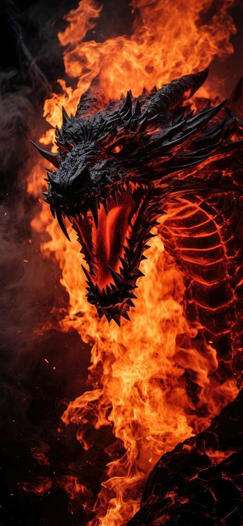 Cool Dragon Pictures, Horror Artwork Illustrations, Flaming Dragon, Dragon Flame, Orange Dragon, Dragon Wallpaper Iphone, Got Dragons, Dragon Artwork Fantasy, Cool Dragons