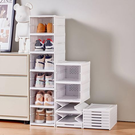 Quick Folding and Installation
Large Capacity and Breathable Design
Transparent and Visible Door
Stackable
Safe Material Sneaker Regal, Folding Shoe Rack, Rak Kasut, Plastic Shoe Rack, Shoe Containers, Sneaker Storage, Stackable Shoe Rack, Shoe Rack With Shelf, Shoe Rack Closet