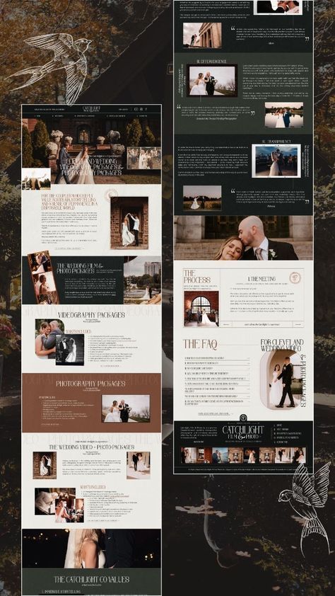 Create the perfect wedding website to share your love story! Offering personalized designs, easy-to-use features, and responsive layouts. Contact us now on Fiverr to make your wedding unforgettable! Vintage Aesthetic Website Design, Whimsical Website Design, Whimsical Website, Moody Website Design, Romantic Website Design, Videography Website, Branding Tattoo, Moody Branding, Videography Business