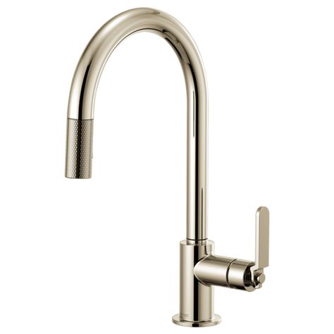 Litze® | Pull-Down Faucet with Arc Spout and Industrial Handle Brizo Litze, Pull Down Kitchen Faucet, Single Handle Kitchen Faucet, Industrial Space, Urban Industrial, Kitchen Sink Faucets, Electronic Parts, Kitchen Collection, Water Conservation