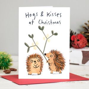 Christmas Stones, Hogs And Kisses, Watercolor Christmas Cards Diy, Hedgehog Christmas, Simple Christmas Cards, Christmas Gifts For Couples, Christmas Card Art, Christmas Card Crafts, Watercolor Christmas Cards