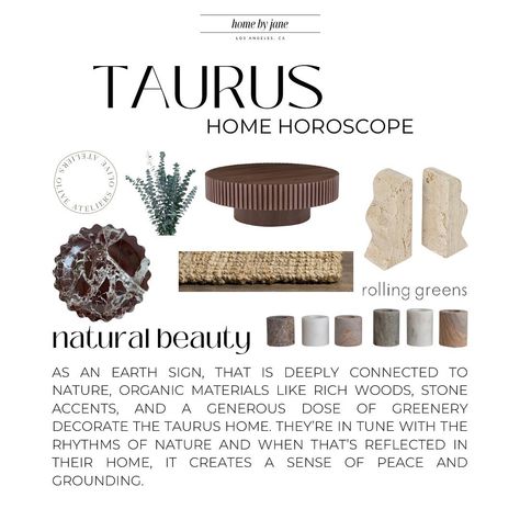 As the sun moves into Taurus, a shift in energy takes hold. The impulsive fire of Aries season gives way to the grounded, deliberate pace of Taurus. So, out with the warm, vibrant colors and bold geometric patterns of Aries season, and in with all things earth tones and luxurious materials. It’s time to indulge the senses and surround ourselves with beauty – in honor of Taurus’ love for all things aesthetically pleasing. The collection below highlights the style and design elements that cre... Taurus Midheaven Aesthetic, Taurus Midheaven, Taurus Sun Aesthetic, Taurus Venus Aesthetic, Taurus + Core + Aesthetic, Taurus Aesthetic, Sun Aesthetic, Aries Season, Taurus Love