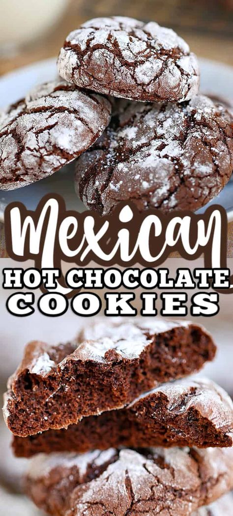 Crockpot Vegan, Basil Tofu, Chocolate Snickerdoodles, Mexican Hot Chocolate Cookies, Advent Bags, 2 Ingredient Cookies, Chocolate Abuelita, Mexican Desserts, Simple Chocolate Chip Cookie Recipe