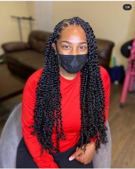 Medium Length Passion Twists, Passion Twists Styles, Fav Hairstyles, Braids And Locs, Twists Hairstyles, Braiding Hairstyles, Passion Twists, Braids Hairstyles For Black Women, Girl Braided Hairstyles