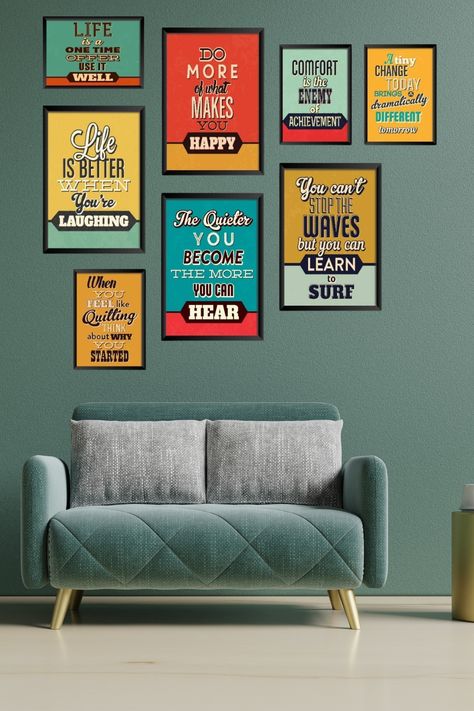 Wall Frames Posters and Paintings Office Words On Wall, Quote Frame, Office Tips, Motivational Poems, Quote Collage, Compliment Cards, Motivational Photos, Home Studio Setup, Motivational Wall Decor