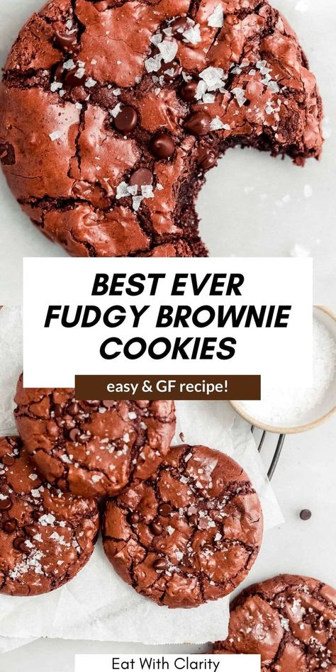 Gluten Free Brownie Cookies, Best Ever Brownies, Gluten Free Brownie, Best Gluten Free Cookies, Vegan Chocolate Cookies, Grain Free Desserts, Cookies Gluten Free, Gluten Free Cookie Recipes, Fudgy Brownie