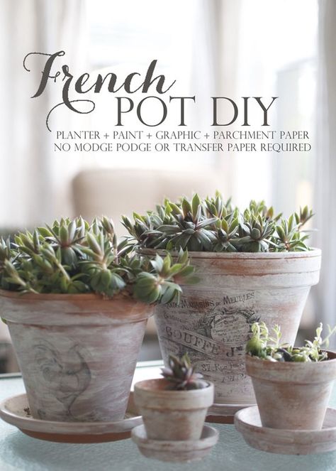 The rustic appearance of new clay pots will be achieved if little of white paint or spray paint you apply to the pot and rub it with the sandpaper to look ethnic. Film Decor, French Country Rug, French Inspired Home, Pot Diy, French Country Design, Diy Flower Pots, French Country Farmhouse, Shabby Chic Pink, French Home Decor