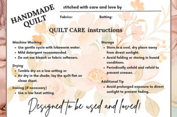 Printable Quilt Care Instructions Quilt Care Instructions Printable Free, How To Write A Quilt Pattern, Quilt Care Instructions Printable, Glossary Of Quilting Terms, How To Print On Fabric Quilt Labels, Chemo Quilt Size, Quilt Care, Love Hug, Quilting Studio