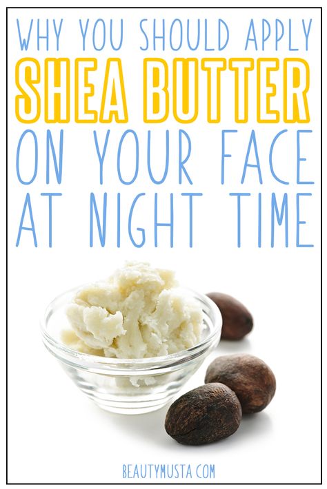 Does using shea butter on your face at night give you better results? Diy Facial Moisturizer, Natural Beauty Hacks, Carrier Oils For Skin, Shea Butter Face, Tumeric Face, Diy Face Cream, Shea Butter Recipes, Facial Recipe, Shea Butter Benefits