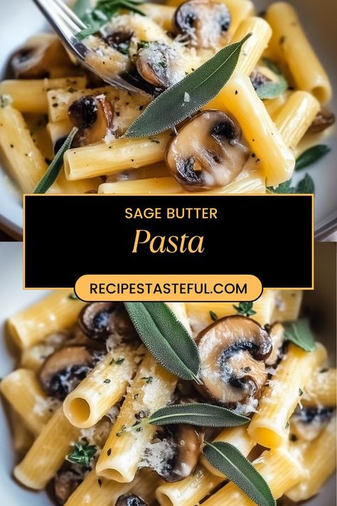 Indulge in this delightful Sage Butter Pasta with Mushrooms, where rich, nutty flavors come together with the earthy aroma of sage and garlic. This simple yet elegant dish is perfect for a quick weeknight dinner or a cozy gathering with friends. Sage Pasta Recipes, Sage Butter Pasta, Sage Pasta, Pasta With Mushrooms, Sage Butter Sauce, Cozy Gathering, Sage Butter, Butter Pasta, Easy Pasta Dishes