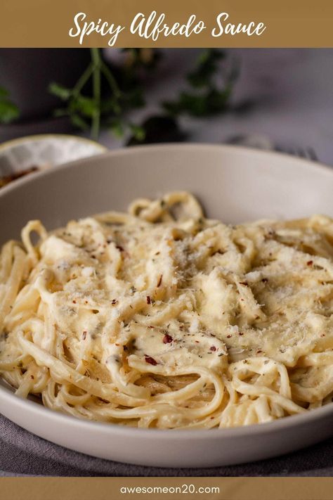 Spicy Fettuccine Alfredo, Spicy Alfredo Sauce Recipe, Spicy White Sauce Pasta, Spicy Alfredo Pasta, Spicy Alfredo Sauce, Spicy Alfredo, Red Pepper Recipes, Goat Cheese Pasta, Fire Energy