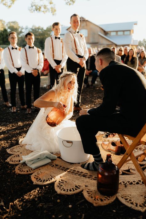 Wash Feet At Wedding, Feet Washing Ceremony Wedding Meaning, Boho Christian Wedding, Wedding Feet Washing Ceremony, Footwashing Ceremony Wedding, Washing Feet Wedding Ceremony, Washing Feet At Wedding, Foot Washing Ceremony Wedding, Christian Wedding Ideas Ceremony