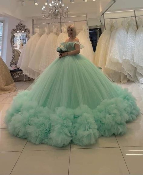 Ball Gown Sleeves, 15 Birthday Dresses, Ball Gown Sweet 16, Runway Fashion Dresses, Poofy Dresses, Poofy Dress, Sweet 16 Dress, Dream Prom Dress, Net Gowns