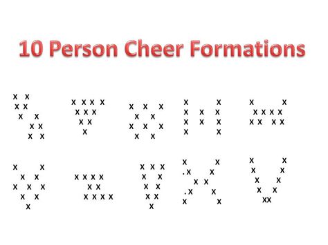 Formations for 10 Formation Ideas Dance, Formations For 10 Dancers, Formations For Dance, Cheer Dance Formation, Cheerleader Formations, Dance Team Formations, Formations For 13 Dancers, Dance Formations For 8, 10 Person Cheer Formation