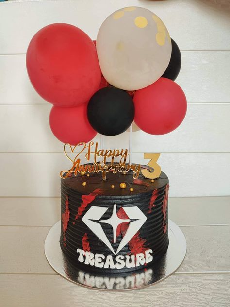 Treasure Kpop Teume 3rd Anniversary Cake Design Kue, Treasure Cake, Treasure Logo, 3rd Anniversary, Cake Designs Birthday, Birthday Cakes, Cake Designs, Seventeen, Food And Drink