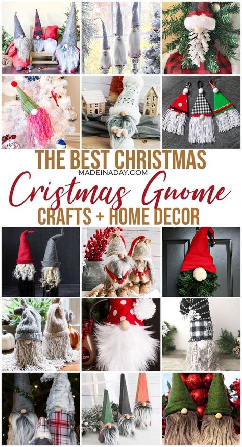 Gnome Ornaments Diy Free Pattern, Gnome Craft Ideas, Christmas Gnome Craft, Christmas Knomes, Gnome Craft, Gnome Crafts, Gnomes Christmas, Diy Christmas Tree Ornaments, Gnome Gift