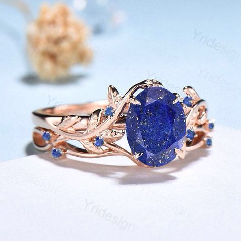 Lapis Ring Engagement, Promise Rings Sapphire, Lapus Lazuli Engagement Ring, Gold And Blue Ring, Lapis Lazuli Wedding Ring, Lapis Engagement Ring, Virgo Engagement Ring, Blue Gem Engagement Ring, Engagement Rings Blue Stone