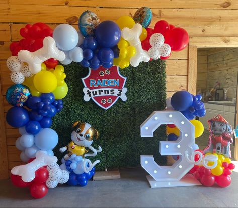 Paw Patrol Party Balloon Arch, Paw Patrol Birthday Backdrop, Birthday Backdrop Ideas, Party Balloon Arch, Paw Patrol Balloons, Paw Patrol Decorations, Paw Patrol Birthday Party, Patrol Party, Paw Patrol Party