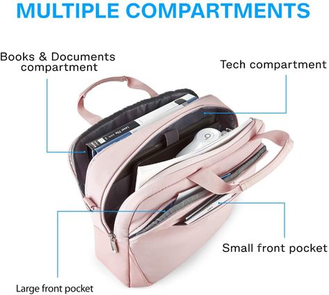 AmazonSmile: Laptop Bag,BAGSMART 15.6 Inch Briefcase Lockable Office Bag for Women,Light Pink: Computers & Accessories Office Bags For Women, Business Briefcase, Leather Toiletry Bag, Laptop Bag For Women, Luggage Strap, Laptop Briefcase, Office Bag, Computer Bag, Travel Office