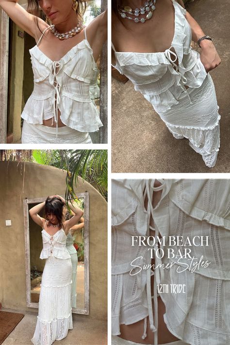 Shop to start building your summer wardrobe xx Fall Wardrobe Staples, Party Bottoms, Dresses Date Night, Concert Dresses, Bridal Tops, Top Wedding Dresses, Festival Tops, White Floral Dress, Stylish Jackets