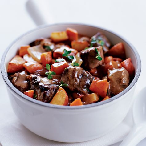 Beef Rib Eye and Vegetable Stew Recipe - Galen Zamarra | Food & Wine Flemish Beef Stew, Beef Vegetable Stew, Vegetable Stew Recipe, Beef Rib, Veggie Recipe, Mushroom Stew, Hearty Beef Stew, Beef Soup Recipes, Spring Dishes