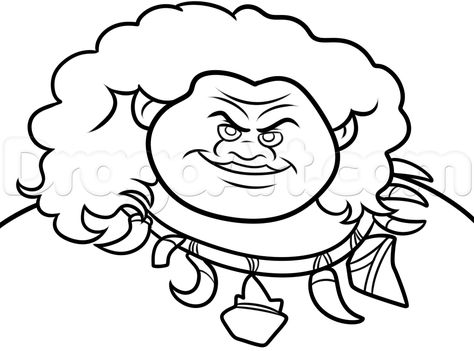 Maui Drawing, Moana Sketches, Moana Drawing, Maui Moana, Moana Coloring, Disney Characters Christmas, Moana Maui, Moana Coloring Pages, Disney Character Drawings