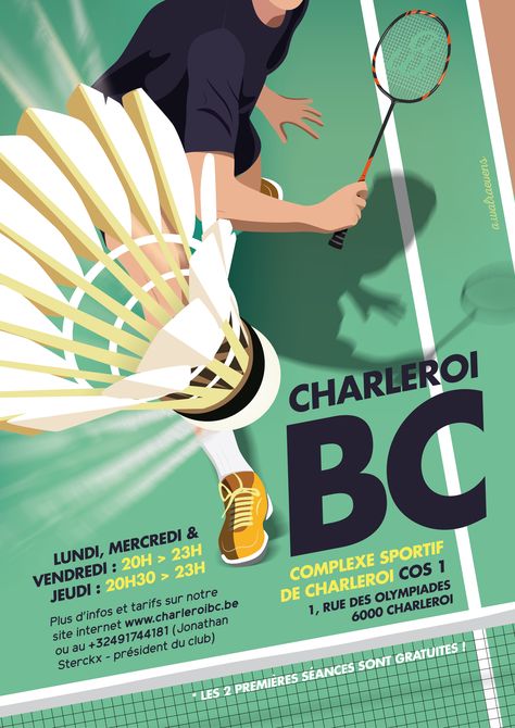 Illustrated Flyer Design, Logo Poster Design Ideas, Badminton Posters Design Ideas, Sport Poster Illustration, Sports Posters Design, Best Poster Design Creative, Badminton Infographic, Poster Design Inspiration Illustration, Sport Poster Design Inspiration