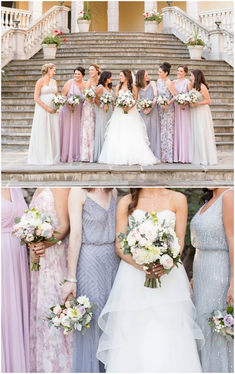 Pastel bridal party, long lavender bridesmaid dresses, light blue glitzy gowns, mismatched styles, Virginia wedding, see the full wedding feature on borrowedandblue.com // Candice Adelle Photography Lilac Blue Bridesmaid Dresses, Dusty Blue Lavender And Blush Wedding, Blue Purple Pink Wedding Bridesmaid Dresses, Mismatched Bridesmaid Dresses Lavender, Shades Of Lavender Bridesmaid Dresses, Pastel Blue And Purple Bridesmaid Dresses, Mismatched Lavender Bridesmaid Dresses, Lilac Mismatched Bridesmaid Dresses, Light Blue And Purple Bridesmaid Dresses