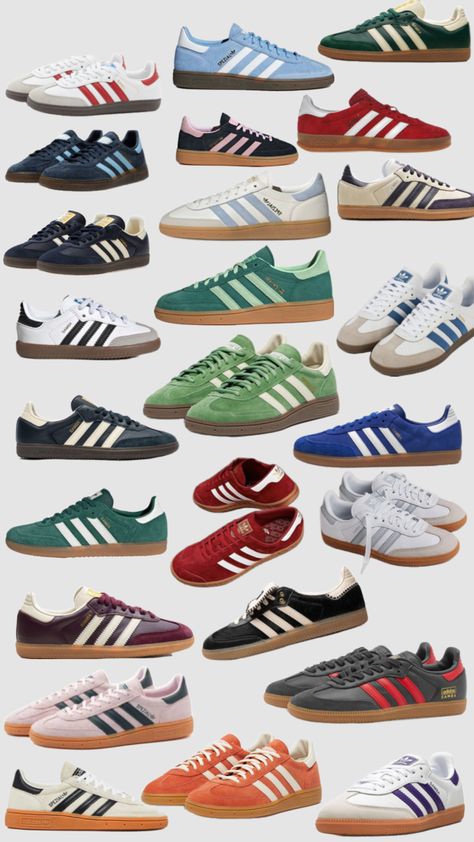 SHOES #sambas #outfits #shoes #collageart #collages #colourful #cute #shoe #shoeinspo #sambas #spezial #adidas #fashion Sambas Outfits, Spezial Adidas, Cute Shoe, Colorful Sneakers, Shoe Wishlist, Adidas Shoes Women, Adidas Fashion, Cute Nikes, Colorful Shoes