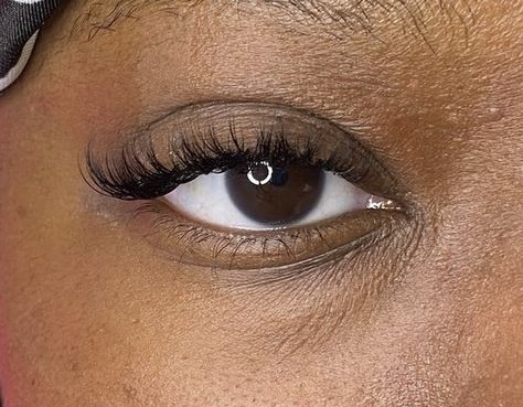 Full Natural Lashes, Natural Lash Look Extensions, Lash Extensions Styles Black Women Natural, Natural Lash Extensions Short, Individual Lashes Short, Classic Lashes Black Women, Roundish Almond Eyes Lashes, Low Volume Lashes, Lashes Ideas Natural