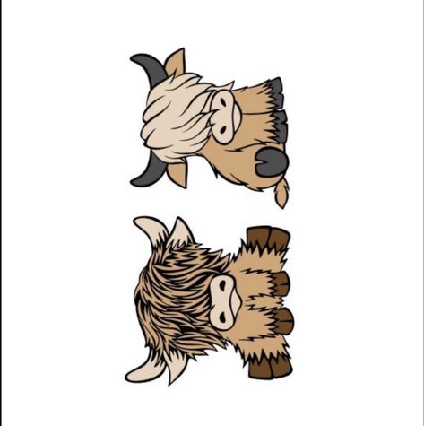 Cow Cartoon Tattoo, Highland Cow Cartoon Drawing, Simple Highland Cow Drawing, Cowboy Cartoon Drawing, Cute Highland Cow Tattoo, Hyland Cow Drawing, Cute Highland Cow Drawing, Fluffy Cow Tattoo, Highland Cow Drawing Easy