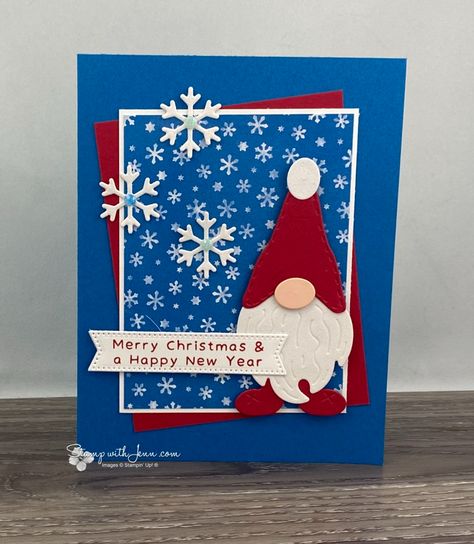 Scrapbook Christmas Cards, Kindest Gnomes, Sample Christmas Cards, Papercraft Christmas Cards, Christmas Card Sayings, Santa Gnome, Christmas Cards Kids, Homemade Christmas Cards, Stampin Up Christmas Cards