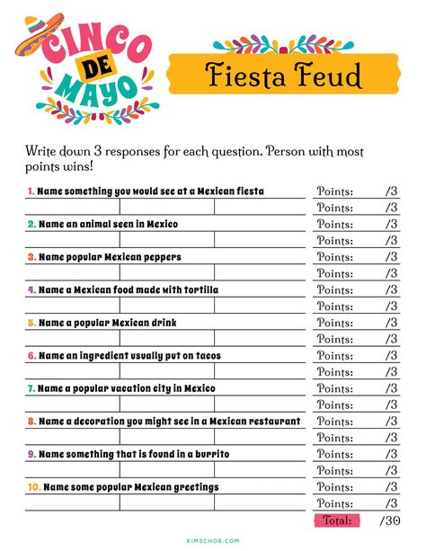 These Cinco de Mayo Games will have everyone in the family wanting to join in on the fun! From a scavenger hunt to more, they're free & fun! Mexican Fiesta Party Games, Cinco De Mayo Games For Adults, 2023 Party, Spanish Games, Traditional Mexican Food, Price Is Right Games, Mexican Fiesta Party, Mexican Drinks, Tacos And Burritos