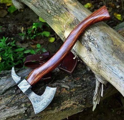 Handmade Damascus Steel Tomahawk Axe with Rosewood Handle for Hunting & Camping | eBay Tomahawk Design, Combat Tomahawk, Ax Handle, Crkt Tomahawk, Dual Axes, Damascus Steel, Damascus, Axes, Outdoor Gear