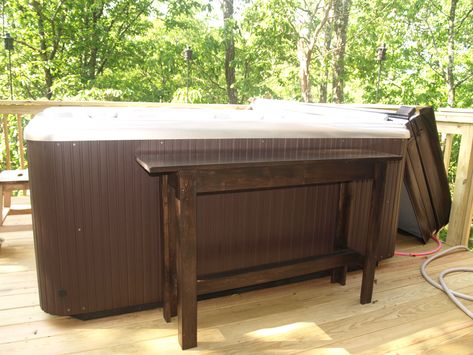 Hot Tub Side Table, Hot Tub Table, Tub Side Table, Spa Gazebo, Tub Table, Simple Console Table, Hot Tub Bar, Deck Hot Tub, Spa Landscaping