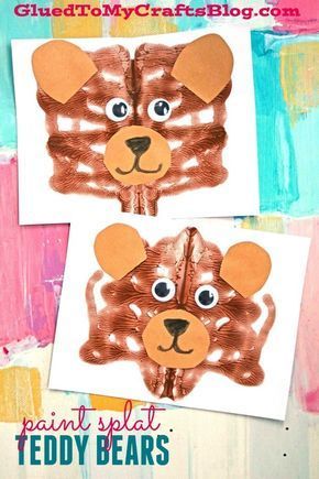 Paint Splat Teddy Bear - Kid Craft #gluedtomycrafts Bear Crafts Preschool, Hibernation Crafts, Bears Preschool, Zoo Crafts, Teddy Bear Crafts, Teddy Bear Day, Teddy Bear Theme, Goldilocks And The Three Bears, Bear Crafts