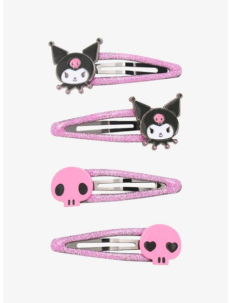 Kuromi Sparkly Hair Clip Set Kuromi Items, Kuromi Accessories, Hello Kitty And Kuromi, Clubbing Shoes, Cat Ear Headset, Kuromi Clothes, Sparkly Hair, Random Objects, Oc Inspiration