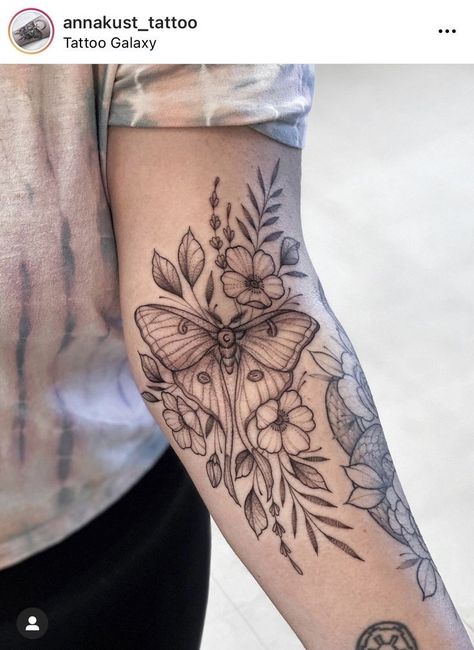 Butterfly Tattoo Placement Ideas, Butterfly Tattoo Placement, Luna Moth Tattoo, Colored Tattoo, Tattoo Placement Ideas, Moth Tattoo Design, Astrology Tattoo, Arm Tats, Mushroom Tattoos