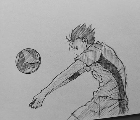 Haikyuu Easy Drawing, Haikyuu Sketch Pencil, Dynamic Poses Reference Drawing, Volleyball Drawing, Volly Ball, Motion Lines, Anime Drawing Sketches, Ball Drawing, Anime Drawing Books