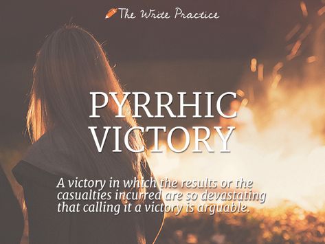 Pyrrhic Victory: Definition and Examples for Writers Victory Quotes, Diagramming Sentences, Writing Crafts, Unusual Words, Hunger Games Trilogy, Mockingjay, Writing Advice, Writing Practice, I Love Books