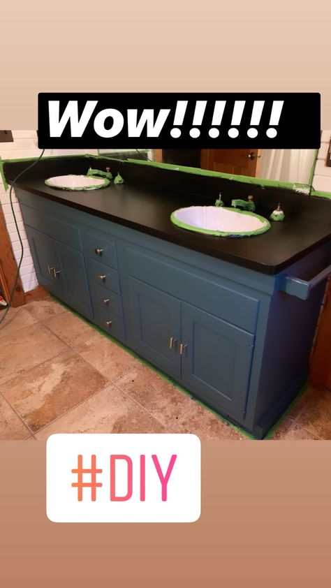 DIY Countertop Makeover (Under $20) – royale christine Vanity Countertop Ideas, Diy Countertop Makeover, Refinished Vanity, Painting Bathroom Countertops, Diy Bathroom Sink, Diy Bathroom Vanity Makeover, Diy Countertop, Counter Top Sink Bathroom, Painted Vanity Bathroom