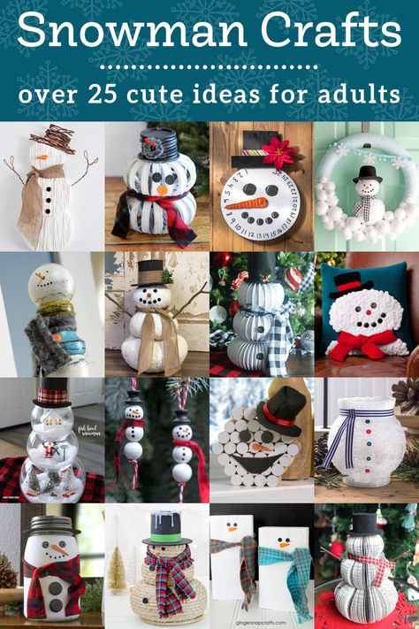 You’ll going to love these EASY snowman crafts for adults! Get a variety of snowman craft ideas to make during the holidays including gifts and decor. I’ll totally admit that I’m a cold weather person. I love the snow, I love the freezing temperatures. I love the winter cocktails and snacks. And of course, I … The post Snowman Crafts for Adults This Winter appeared first on DIY Candy. Tea Light Snowman Craft, Diy Snow Man Ornaments, Crafty Snowman Ideas, Snowman Made Out Of Ornaments, Snowman Craft Ideas For Adults, Snow Man Diy Decor, Easy Snowmen Crafts, Easy Snowman Crafts For Adults, Snowman Contest Ideas