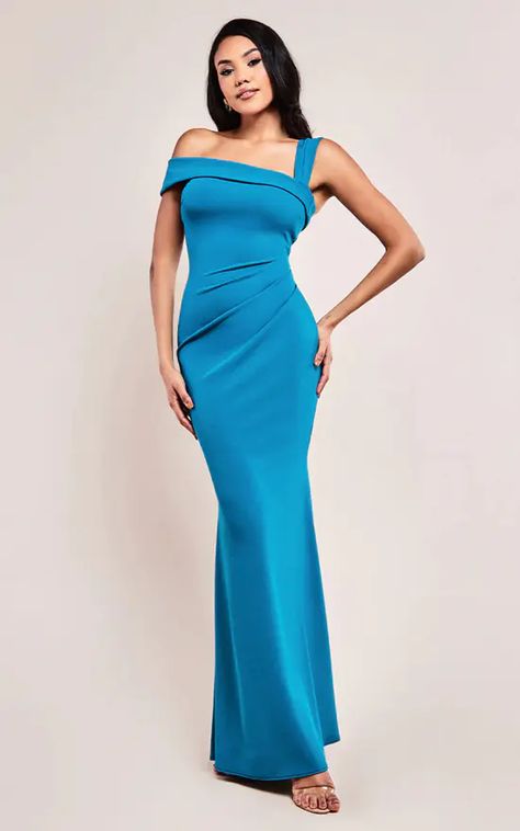 Teal bridesmaid dresses long