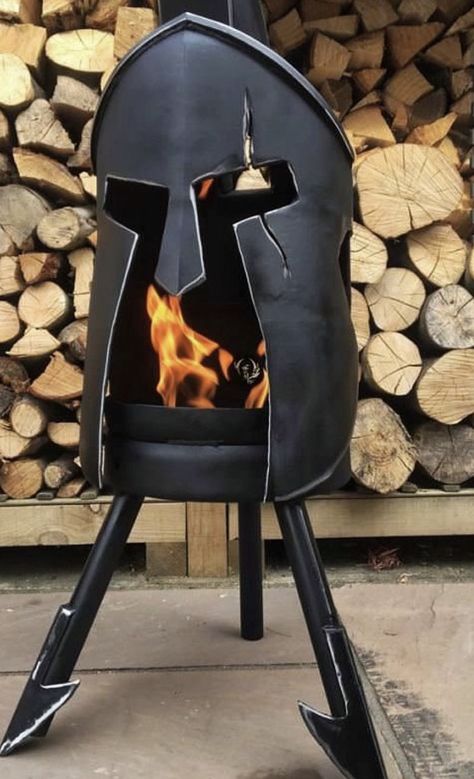 Darth Vader Fire Pit, Fire Pit Base, Outdoor Wood Burner, Copper Fire Pit, Wood Burners, Fire Pit Ideas, Fire Pit Sets, Cool Fire Pits, Bbq Grill Design