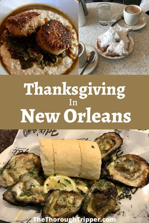 New Orleans is a great place to spend Thanksgiving. Many restaurants stay open on Thanksgiving Day and offer traditional New Orleans cuisine in addition to turkey. Plus, there is so much great music and history and culture in New Orleans - none of it takes a back seat to the holiday. Let me show you all there is to do in New Orleans at Thanksgiving. #NewOrleans #Thanksgiving #ThanksgivingTravel #NOLA Thanksgiving In New Orleans, New Orleans Thanksgiving Recipes, Louisiana Thanksgiving, New Orleans Thanksgiving, Grits And Greens, Dinner 2023, New Orleans Christmas, Louisiana Travel, Thanksgiving Travel