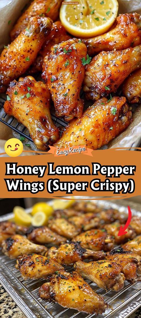 Honey Lemon Pepper Wings (Super Crispy) Cajun Lemon Pepper Wings, Honey Lemon Pepper Ranch Wings, Boneless Lemon Pepper Wings, Game Night Food Ideas Easy Dinners, Peri Peri Chicken Wings, Oven Baked Lemon Pepper Wings, Buffalo Lemon Pepper Wings, Lemon Pepper Wet Sauce Recipe, Whole Chicken Wings Recipes