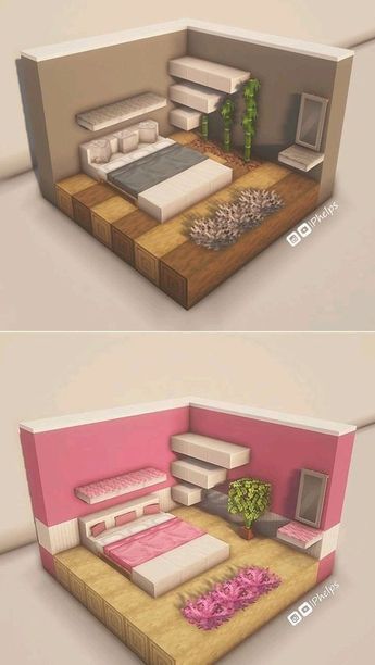 Mincraft Room Ideas, Minecraft Bedrooms, Minecraft Furniture Ideas, Case Minecraft, Rumah Minecraft Sederhana, Minecraft Interior Design, Bangunan Minecraft, Minecraft House Plans, Minecraft Modern