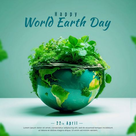 Earth Awareness, About Earth, World Earth Day, Banner Template Design, Social Media Banner, Happy Birthday Greetings, Psd Free Download, Post Design, Banner Template