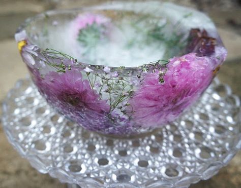 Platter, Vintage - Ice Flower Bowls Floral Drinks, Flower Ice Cubes, Ice Candle, Ice Bowl, Floral Ice, Flower Ice, British Flowers, Ice Buckets, Ice Molds