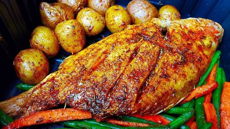 How To Cook Red Snapper In Air Fryer If you're a seafood lover and want to try something new in your air fryer, cooking red snapper is a great choice. Red snap Air Fryer Red Snapper, Air Fryer Snapper Recipes, Whole Red Snapper Recipes, Cooking Red Snapper, Red Snapper Recipes, Whole Fish Recipes, Air Fryer Fish Recipes, Shrimp And Quinoa, Snapper Recipes